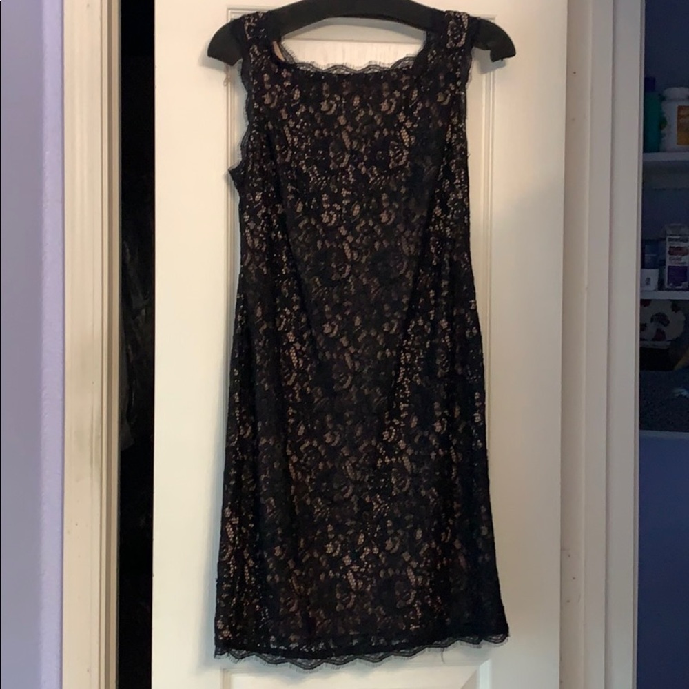 Black lace knee length dress